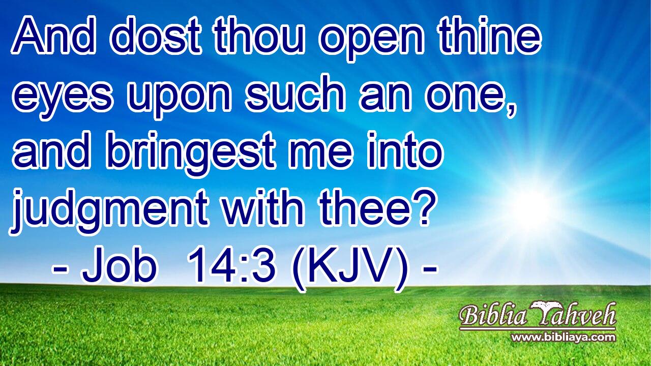 And dost thou open thine eyes upon such an one, and bringest me into judgment with thee?