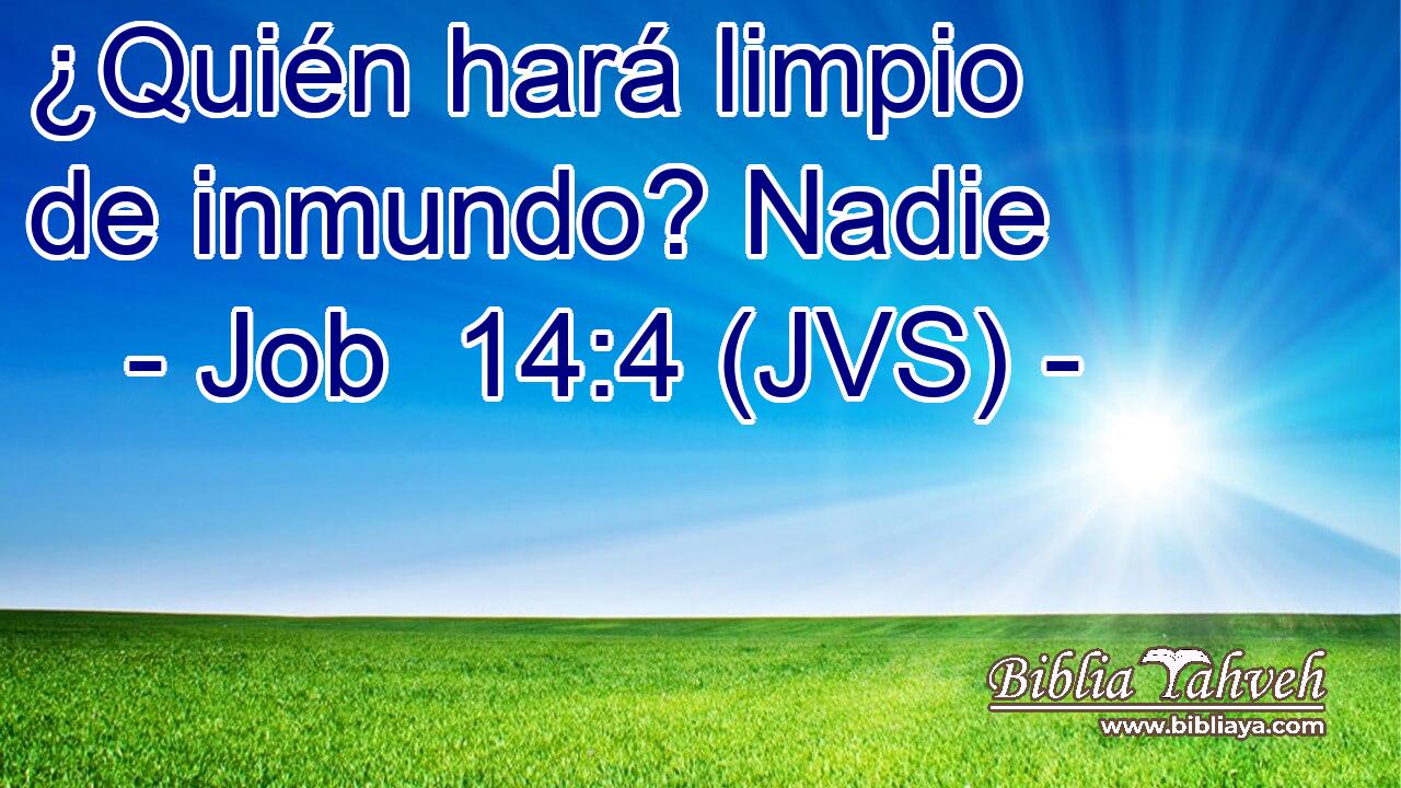 ¿Quién hará limpio de inmundo? Nadie