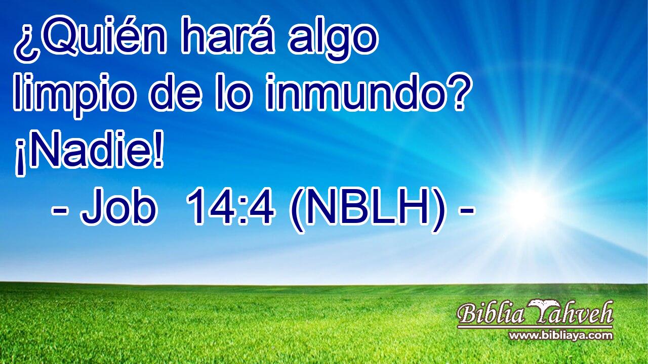  ¿Quién hará algo limpio de lo inmundo? ¡Nadie! 