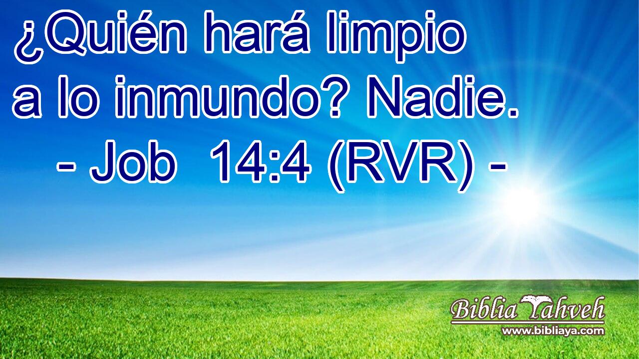 ¿Quién hará limpio a lo inmundo? Nadie.