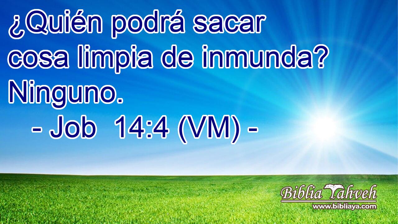  ¿Quién podrá sacar cosa limpia de inmunda? Ninguno. 