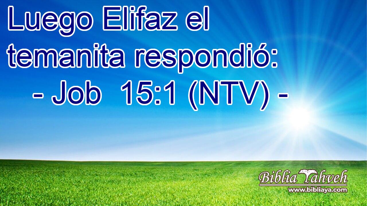 Luego Elifaz el temanita respondió:
