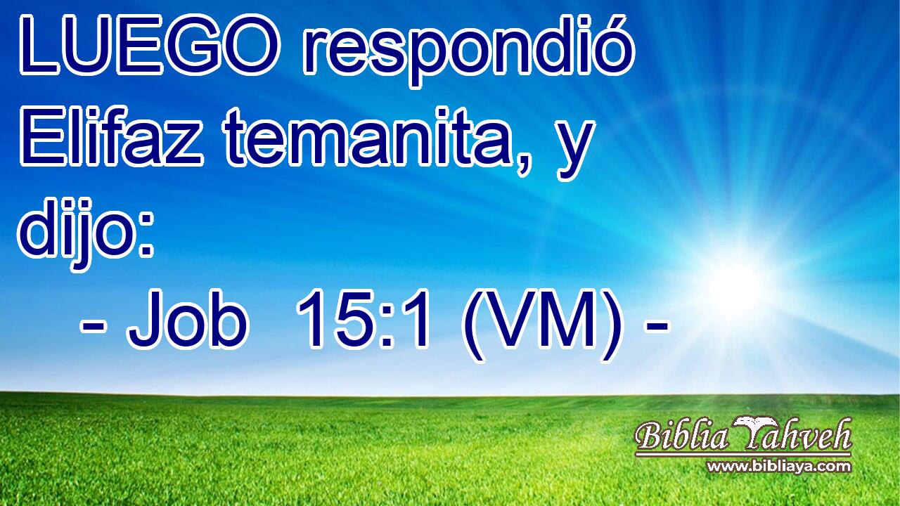 LUEGO respondió Elifaz temanita, y dijo: 