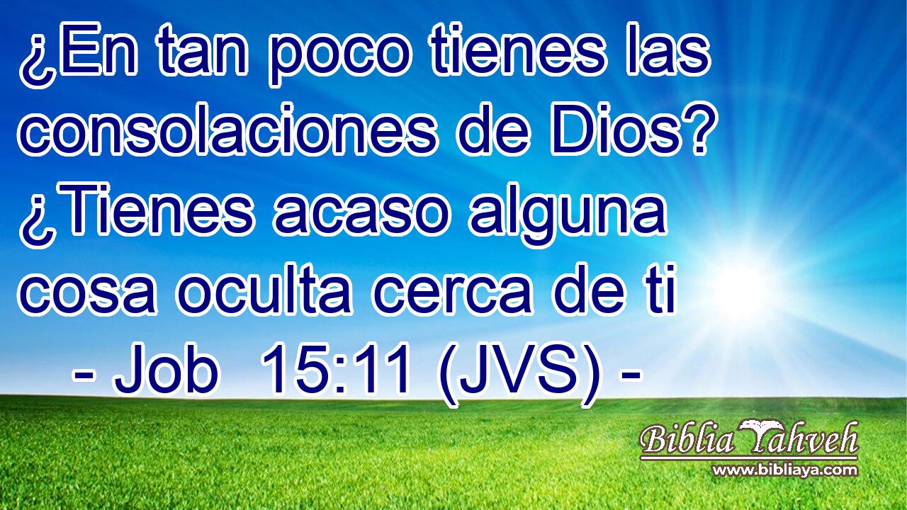 ¿En tan poco tienes las consolaciones de Dios? ¿Tienes acaso alguna cosa oculta cerca de ti