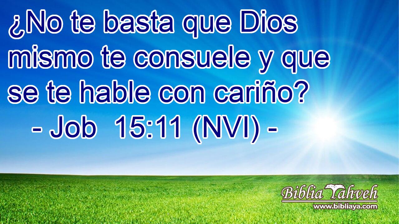  ¿No te basta que Dios mismo te consuele y que se te hable con cariño? 