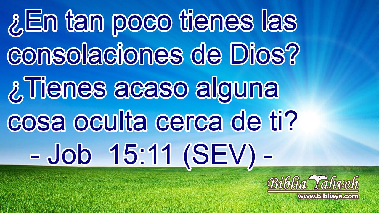 ¿En tan poco tienes las consolaciones de Dios? ¿Tienes acaso alguna cosa oculta cerca de ti?