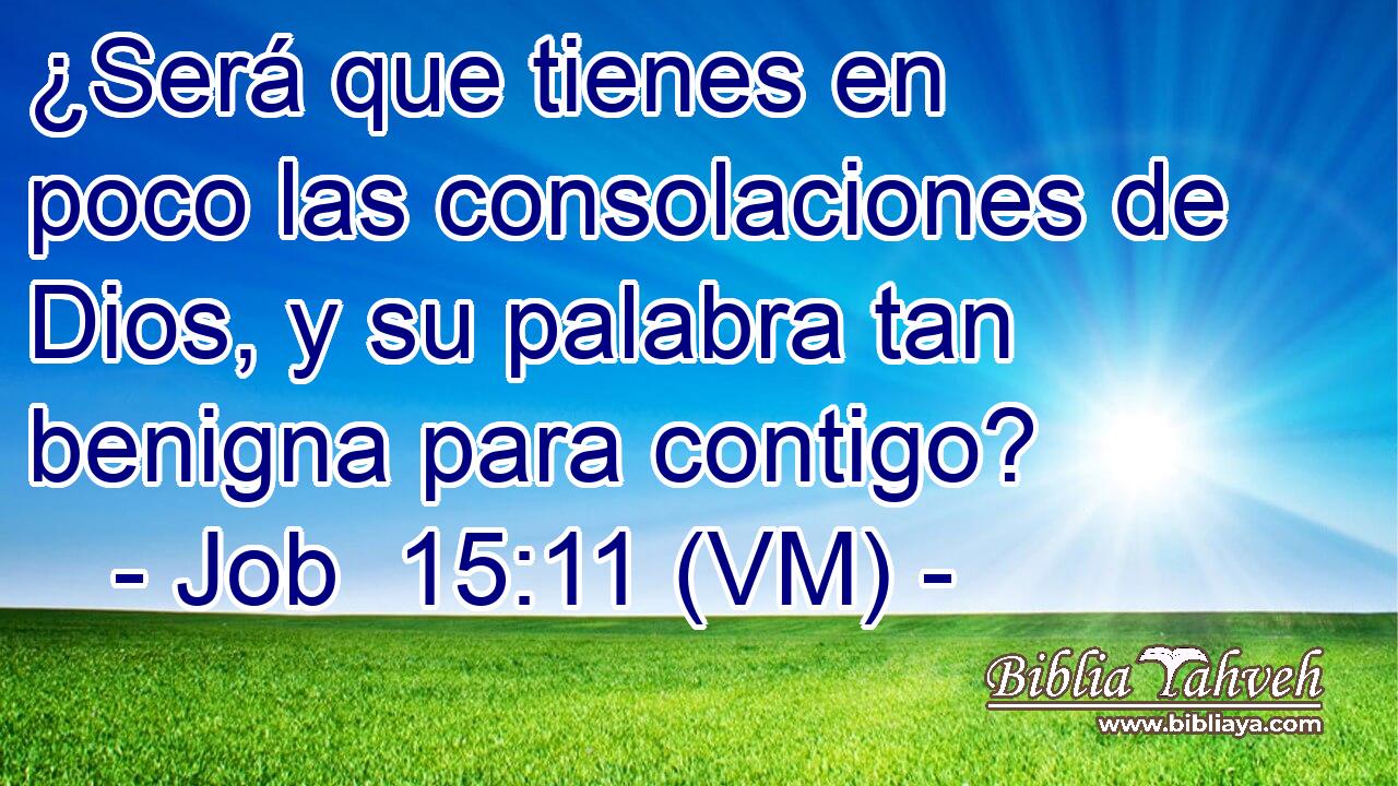  ¿Será que tienes en poco las consolaciones de Dios, y su palabra tan benigna para contigo? 