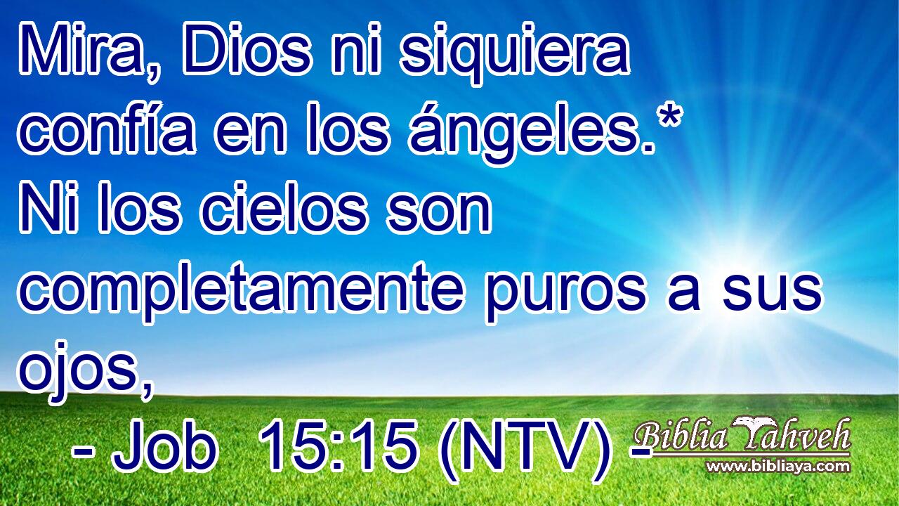 Mira, Dios ni siquiera confía en los ángeles.* Ni los cielos son completamente puros a sus ojos,