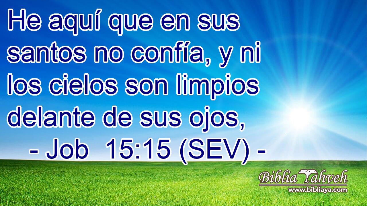 He aquí que en sus santos no confía, y ni los cielos son limpios delante de sus ojos,