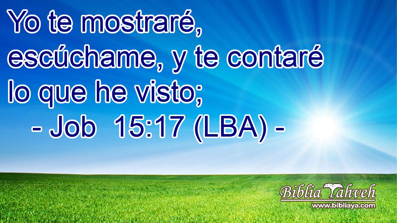 Yo te mostraré, escúchame, y te contaré lo que he visto;