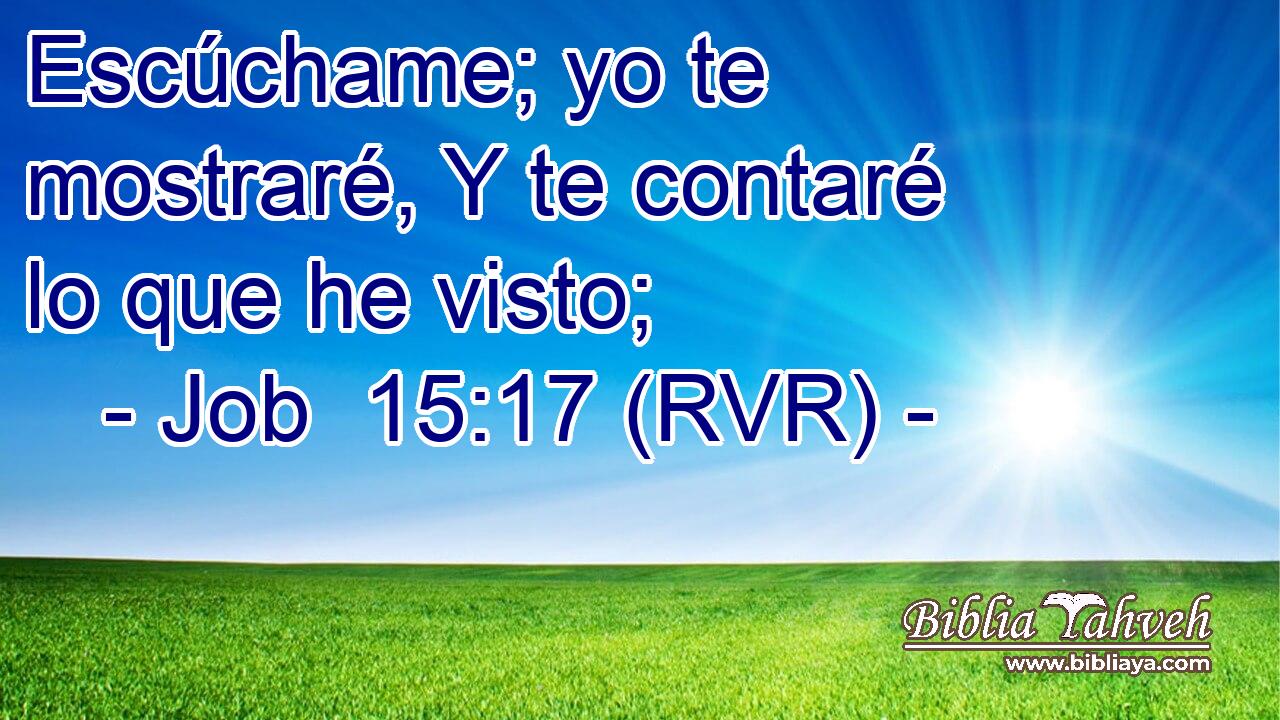 Escúchame; yo te mostraré, Y te contaré lo que he visto;