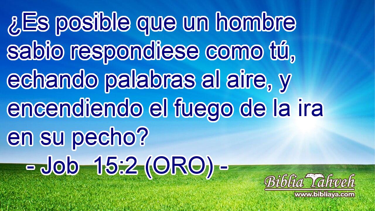  ¿Es posible que un hombre sabio respondiese como tú, echando palabras al aire, y encendiendo el fuego de la ira en su pecho? 