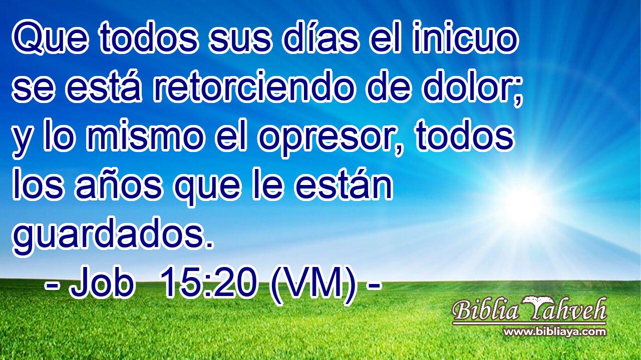  Que todos sus días el inicuo se está retorciendo de dolor; y lo mismo el opresor, todos los años que le están guardados. 