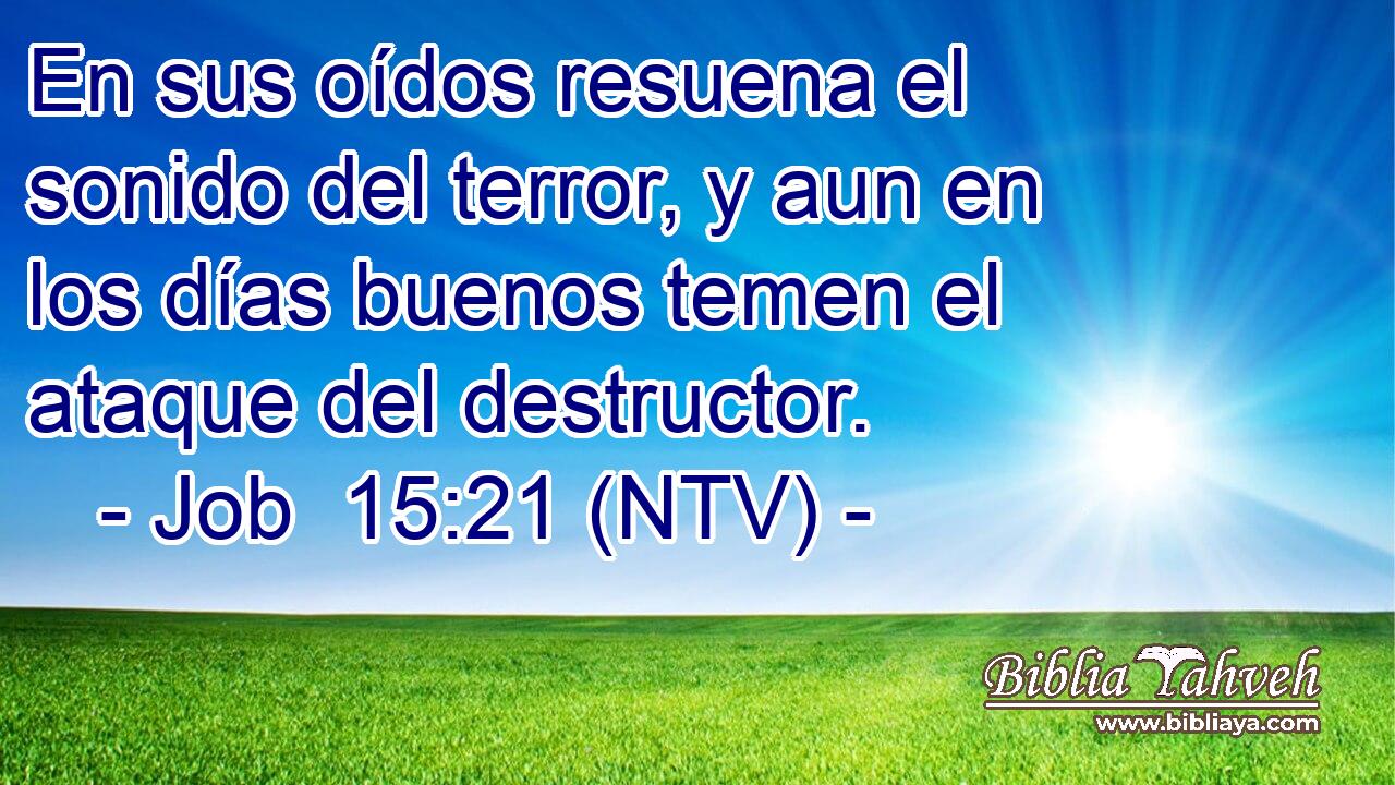 En sus oídos resuena el sonido del terror, y aun en los días buenos temen el ataque del destructor.