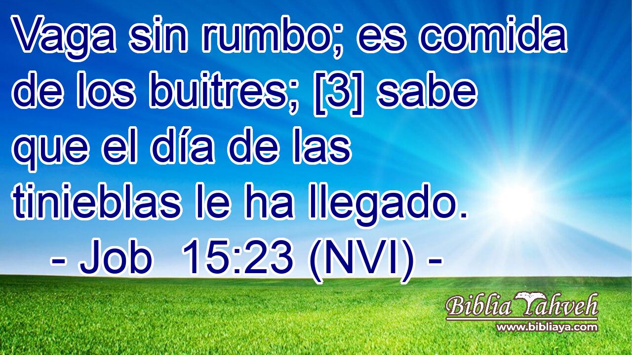  Vaga sin rumbo; es comida de los buitres; [3] sabe que el día de las tinieblas le ha llegado. 