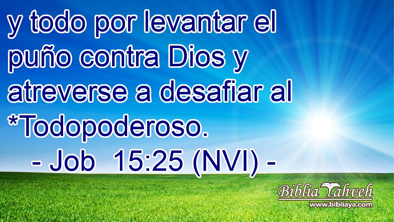  y todo por levantar el puño contra Dios y atreverse a desafiar al *Todopoderoso. 