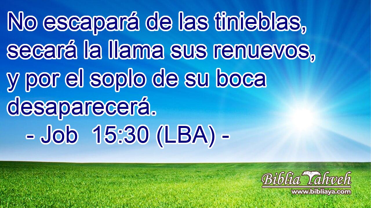 No escapará de las tinieblas, secará la llama sus renuevos, y por el soplo de su boca desaparecerá.
