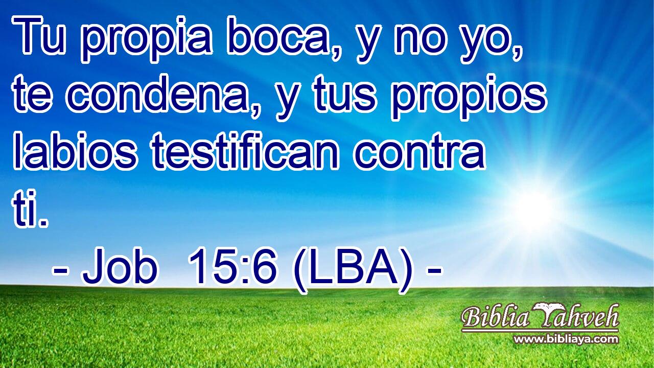 Tu propia boca, y no yo, te condena, y tus propios labios testifican contra ti.