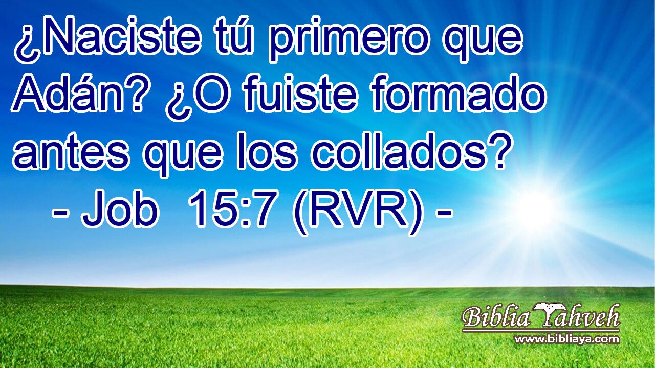 ¿Naciste tú primero que Adán? ¿O fuiste formado antes que los collados?