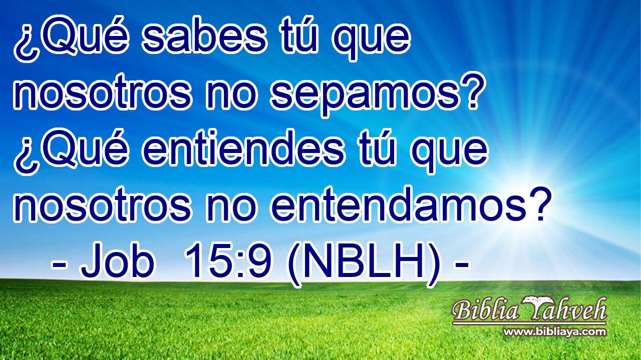  ¿Qué sabes tú que nosotros no sepamos? ¿Qué entiendes tú que nosotros no entendamos? 