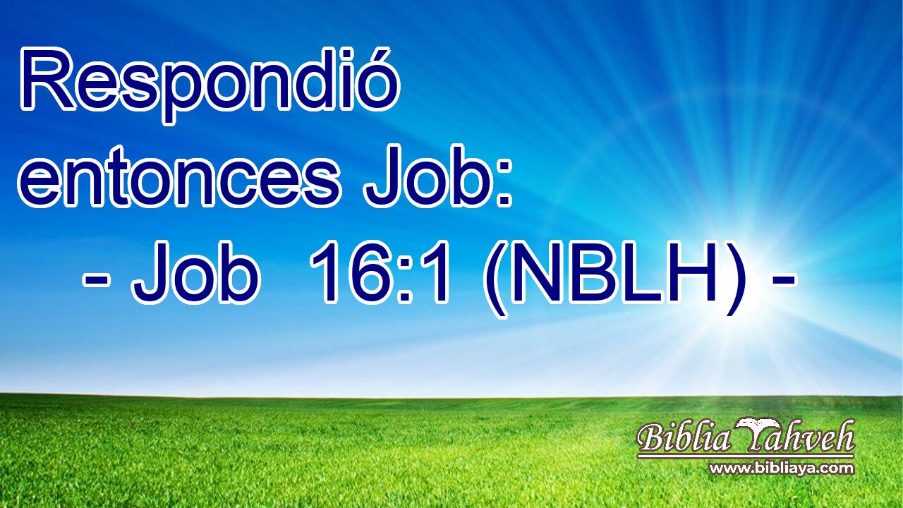  Respondió entonces Job: 