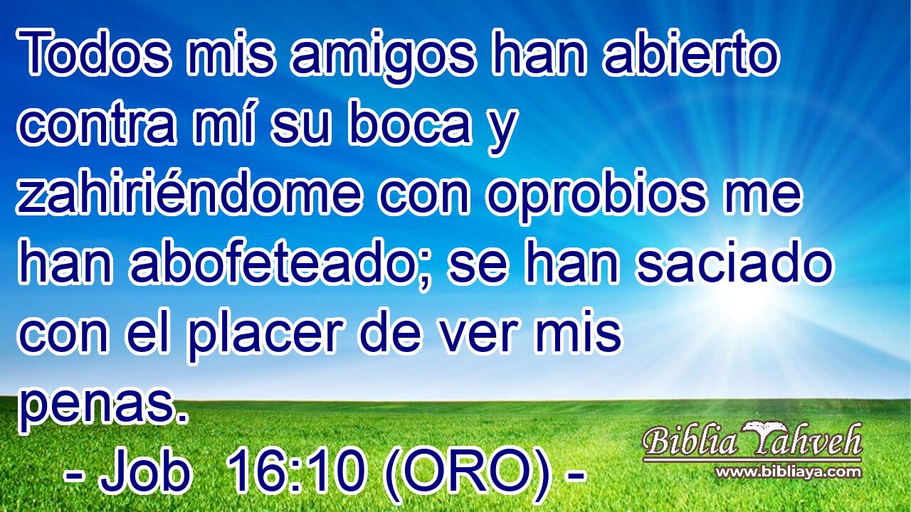  Todos mis amigos han abierto contra mí su boca y zahiriéndome con oprobios me han abofeteado; se han saciado con el placer de ver mis penas. 