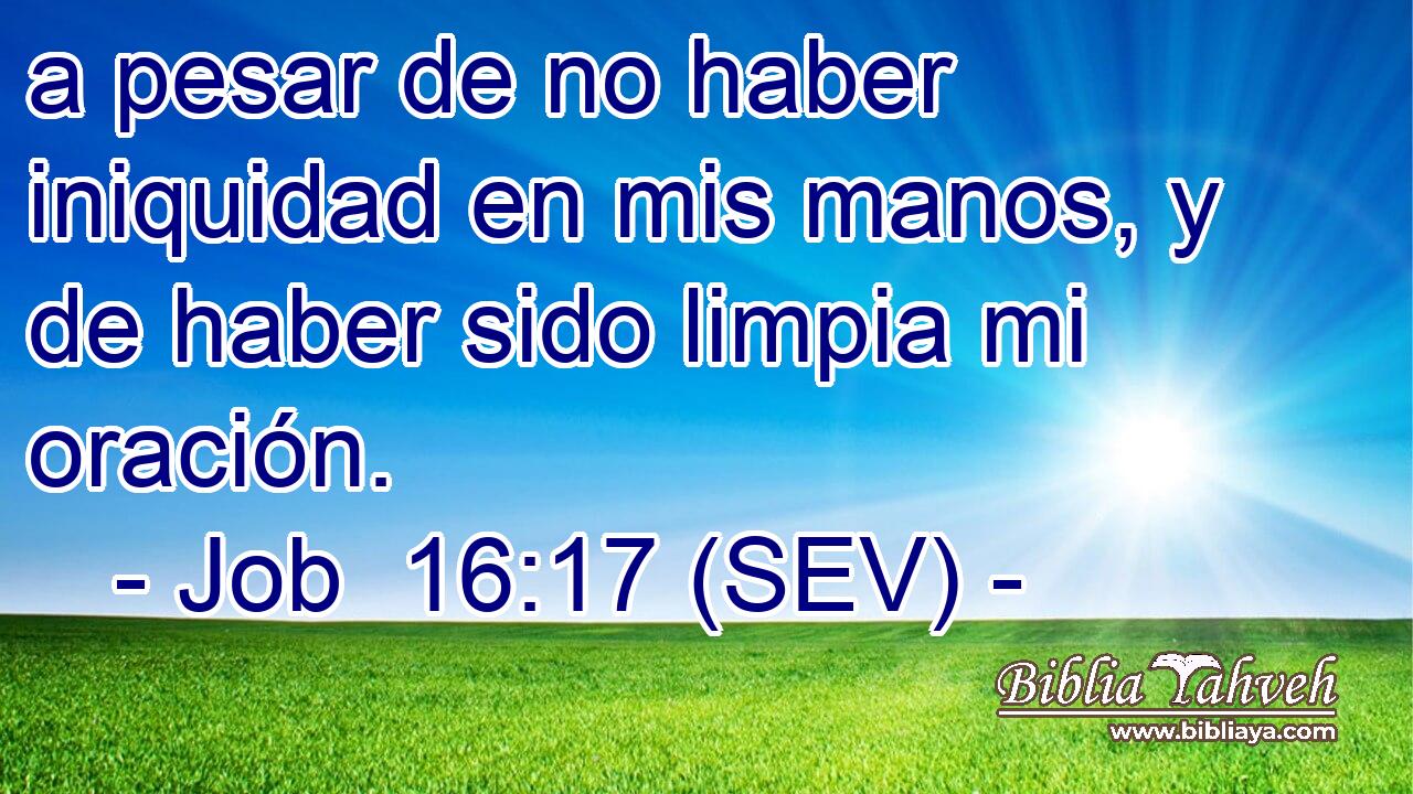 a pesar de no haber iniquidad en mis manos, y de haber sido limpia mi oración.