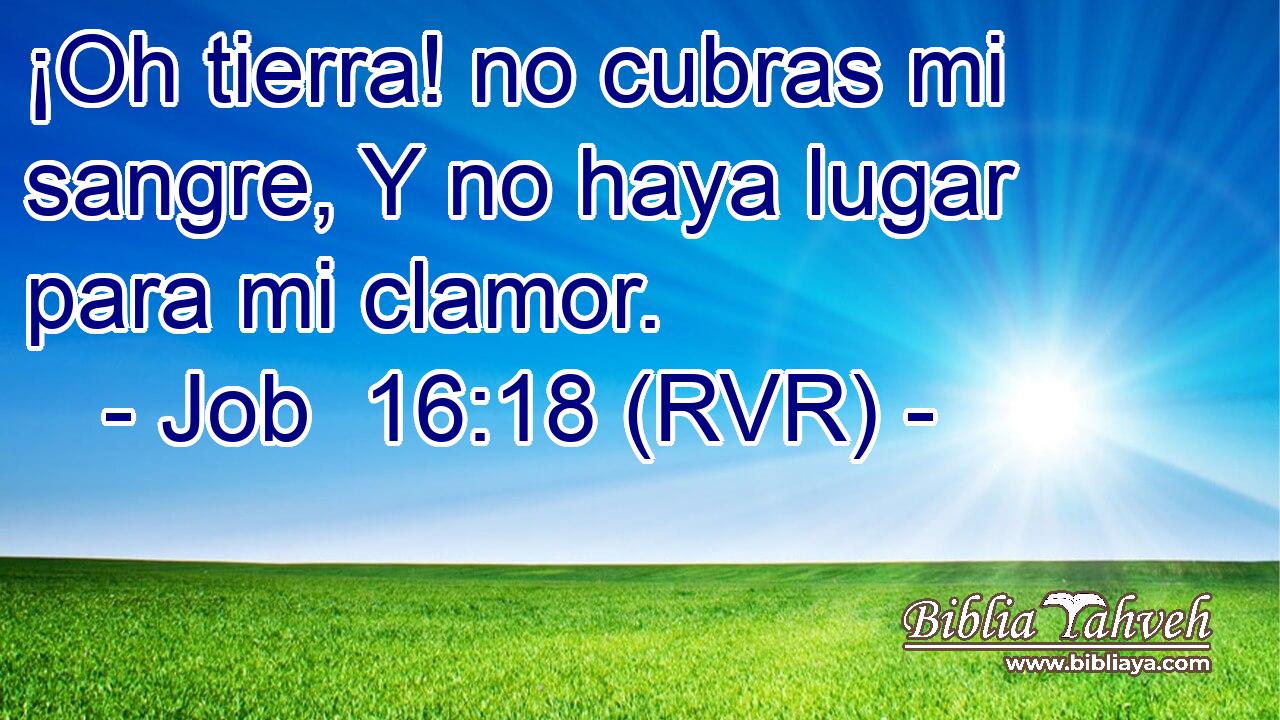 ¡Oh tierra! no cubras mi sangre, Y no haya lugar para mi clamor.