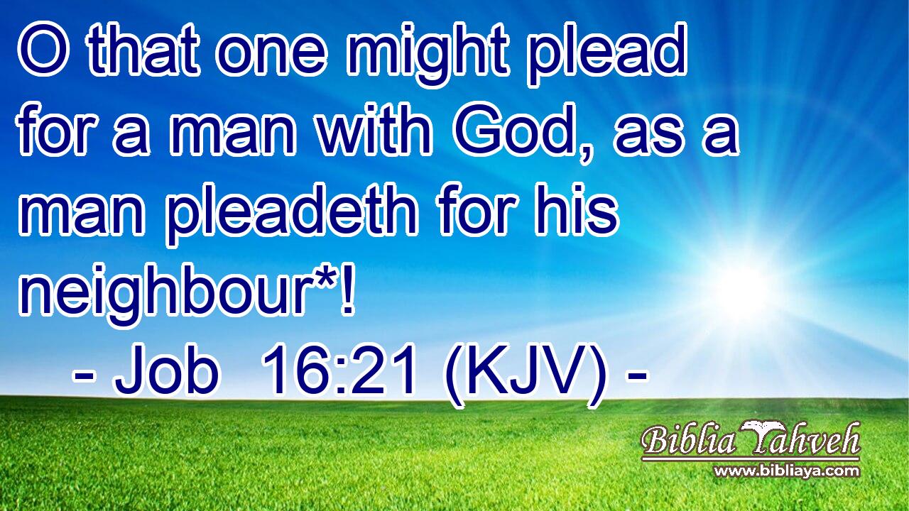 O that one might plead for a man with God, as a man pleadeth for his neighbour*!
