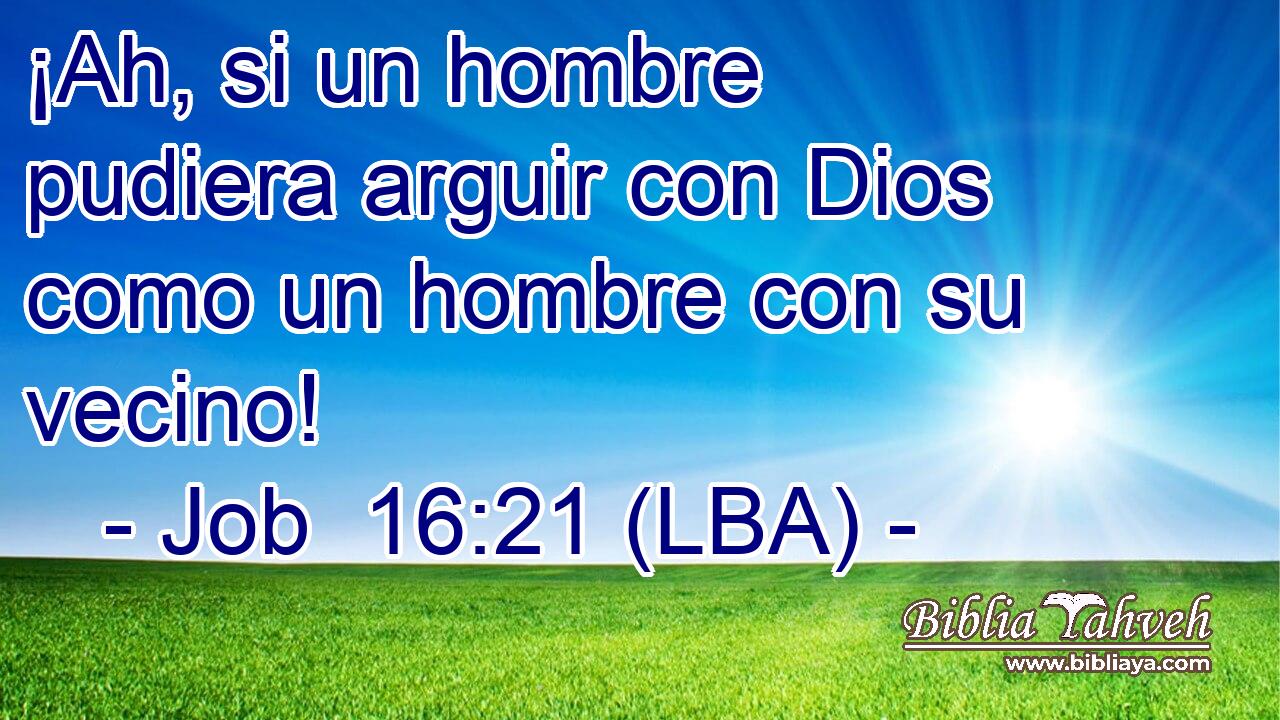 ¡Ah, si un hombre pudiera arguir con Dios como un hombre con su vecino!