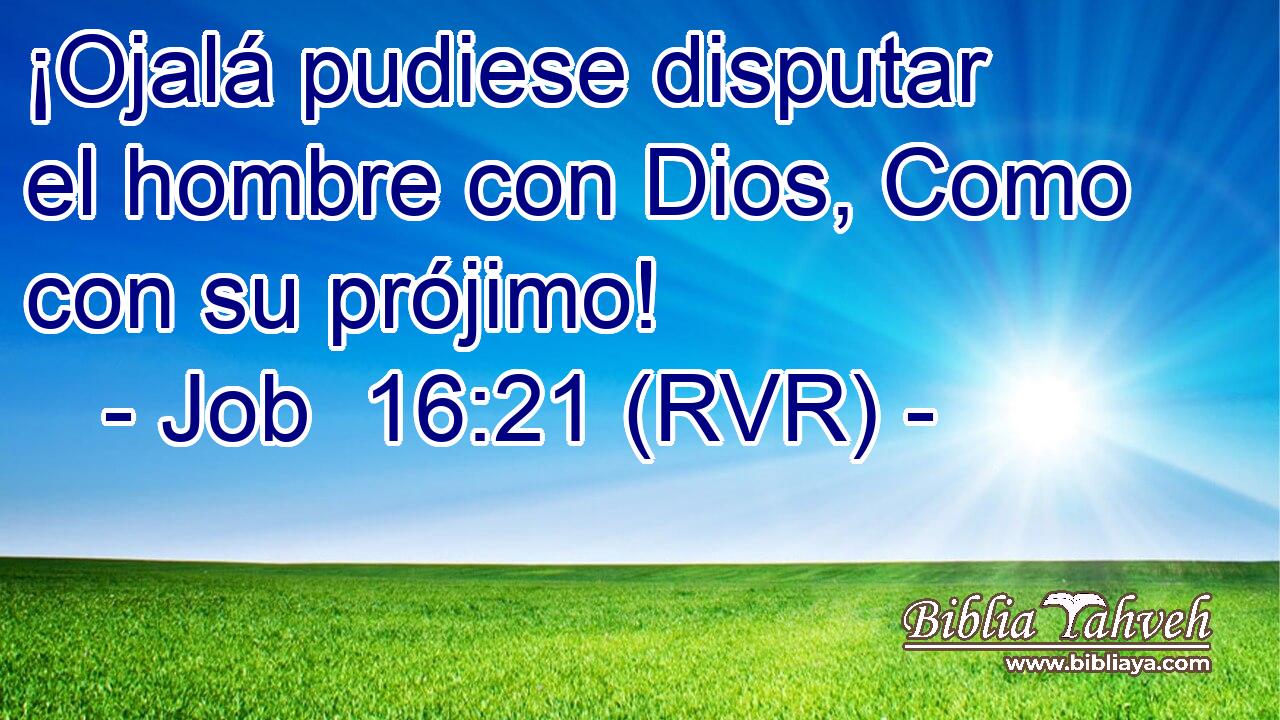 ¡Ojalá pudiese disputar el hombre con Dios, Como con su prójimo!