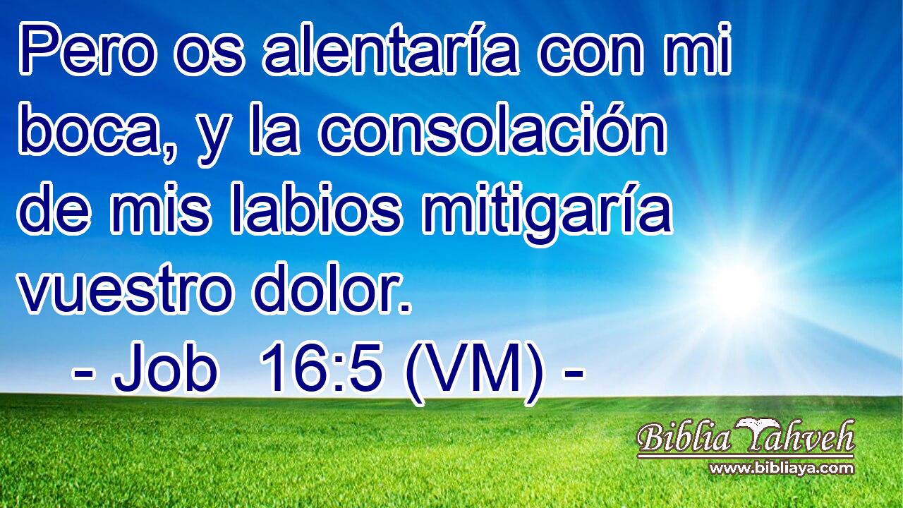  Pero os alentaría con mi boca, y la consolación de mis labios mitigaría vuestro dolor. 