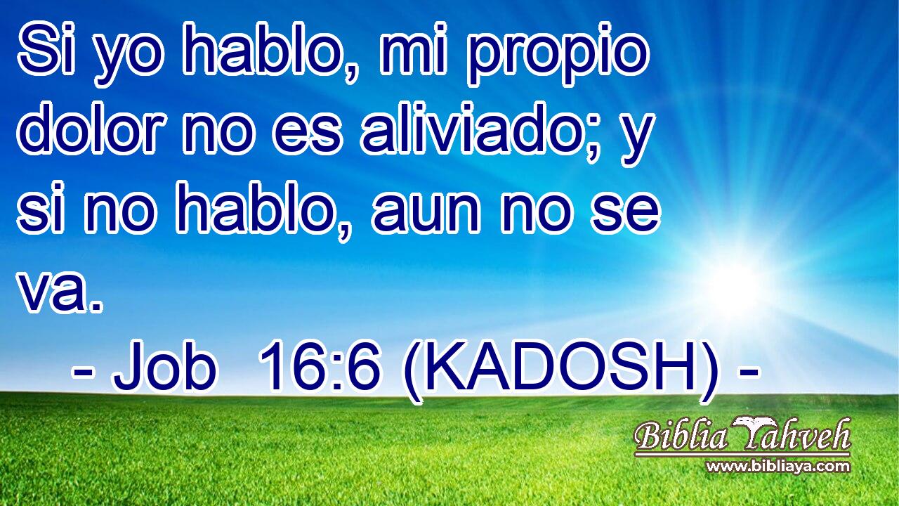  Si yo hablo, mi propio dolor no es aliviado; y si no hablo, aun no se va. 