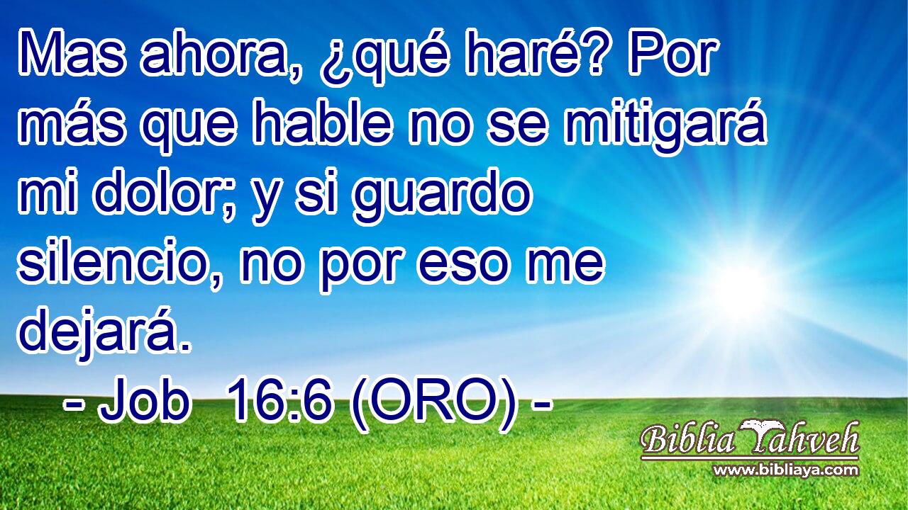  Mas ahora, ¿qué haré? Por más que hable no se mitigará mi dolor; y si guardo silencio, no por eso me dejará. 