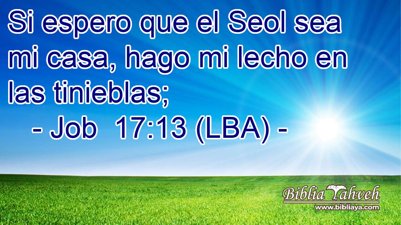 Si espero que el Seol sea mi casa, hago mi lecho en las tinieblas;