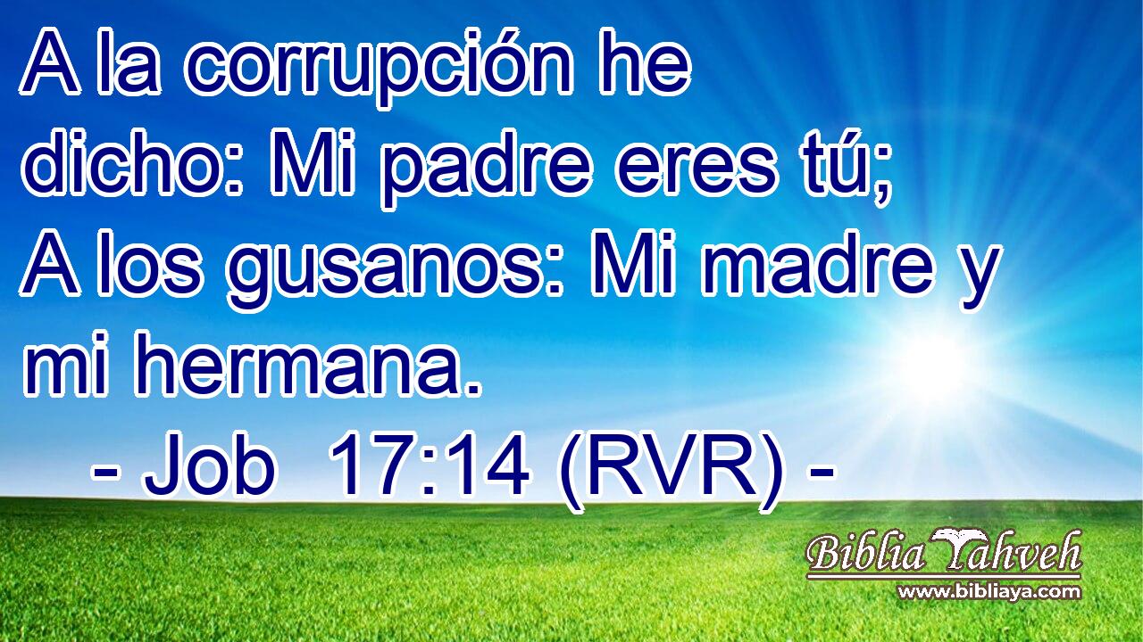 A la corrupción he dicho: Mi padre eres tú; A los gusanos: Mi madre y mi hermana.
