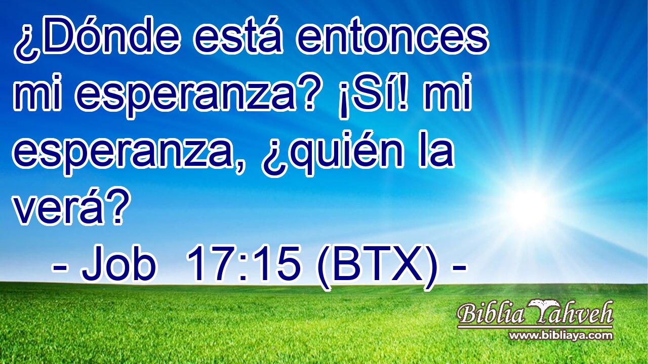 ¿Dónde está entonces mi esperanza? ¡Sí! mi esperanza, ¿quién la verá?