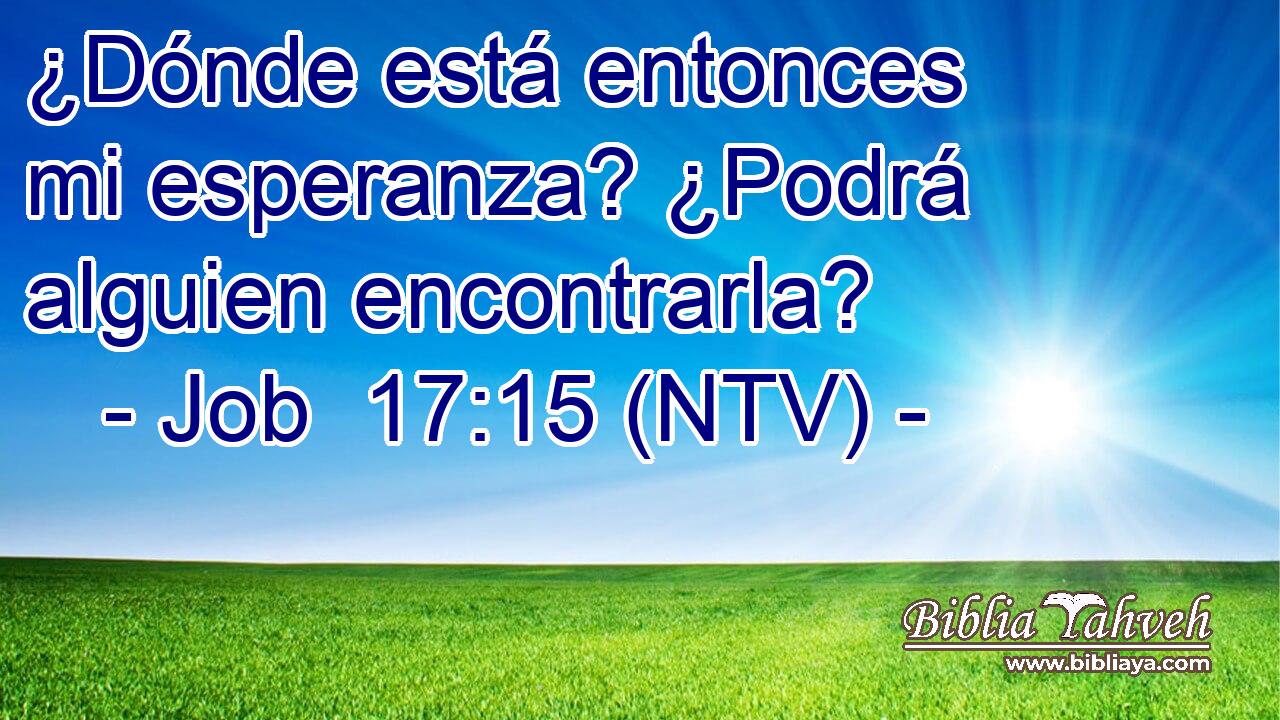 ¿Dónde está entonces mi esperanza? ¿Podrá alguien encontrarla?