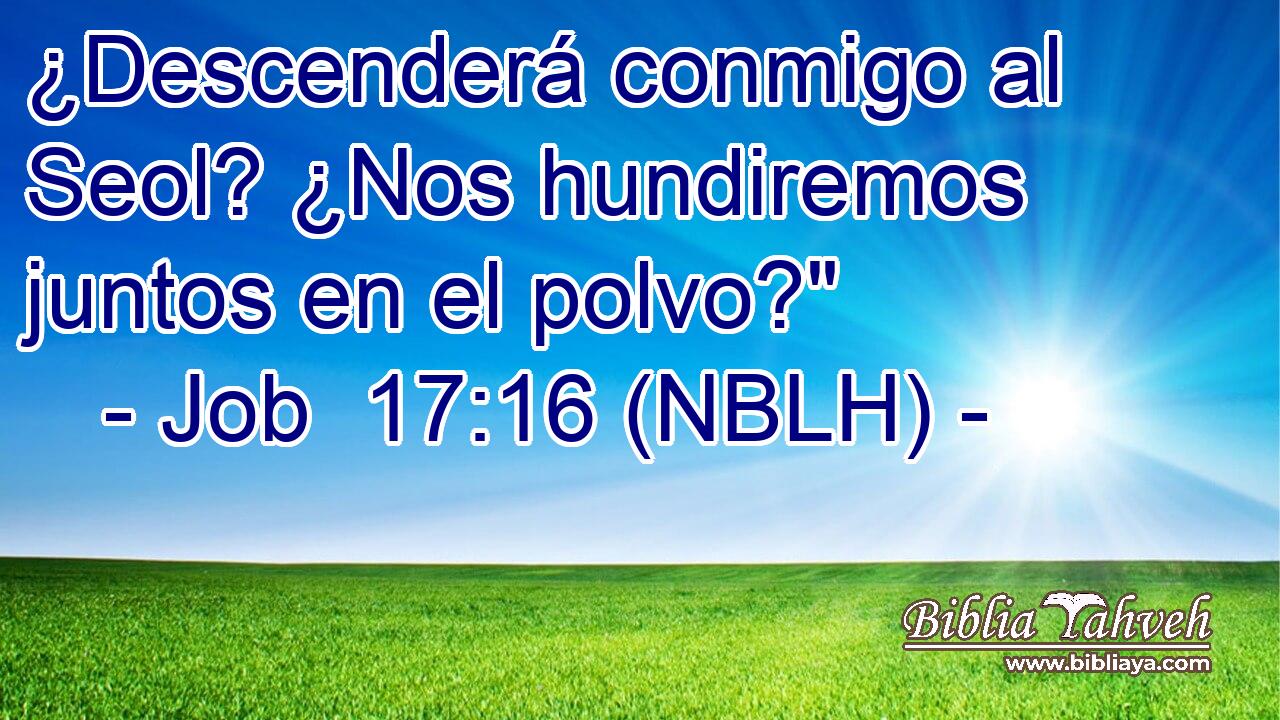  ¿Descenderá conmigo al Seol? ¿Nos hundiremos juntos en el polvo?