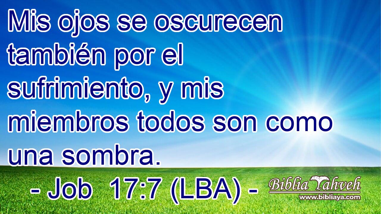 Mis ojos se oscurecen también por el sufrimiento, y mis miembros todos son como una sombra.