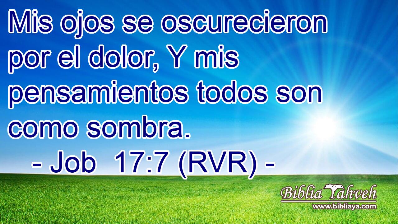 Mis ojos se oscurecieron por el dolor, Y mis pensamientos todos son como sombra.