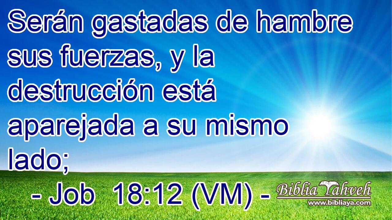  Serán gastadas de hambre sus fuerzas, y la destrucción está aparejada a su mismo lado; 