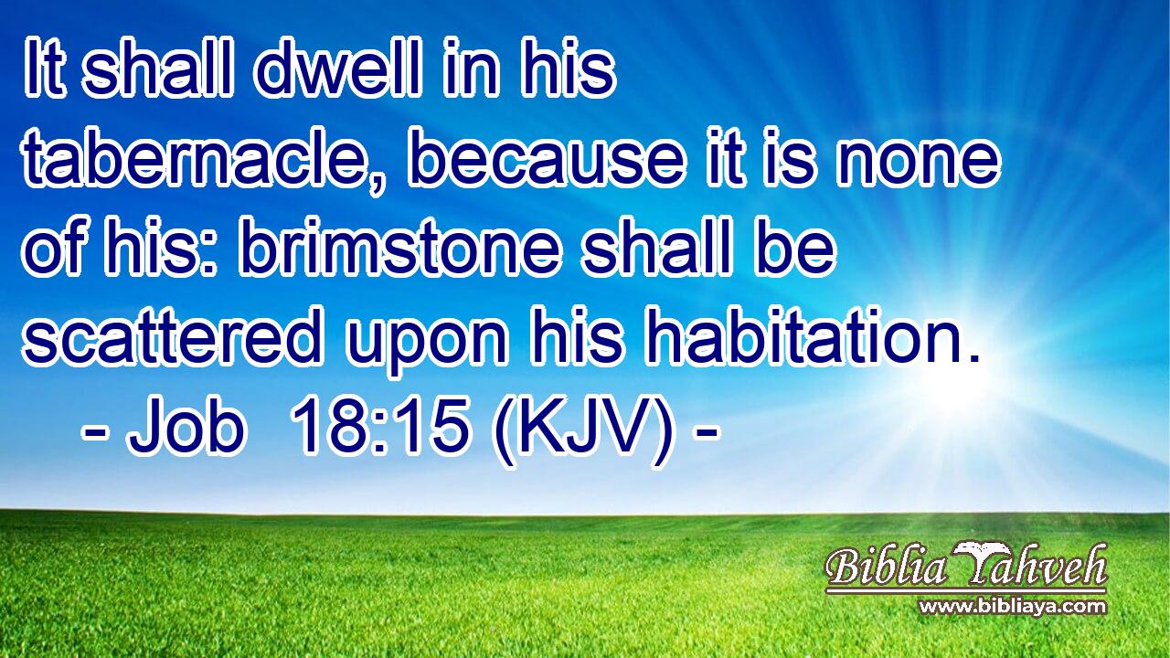 It shall dwell in his tabernacle, because it is none of his: brimstone shall be scattered upon his habitation.