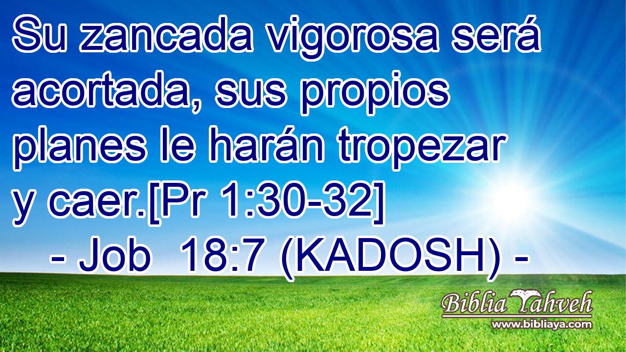  Su zancada vigorosa será acortada, sus propios planes le harán tropezar y caer.[Pr 1:30-32] 