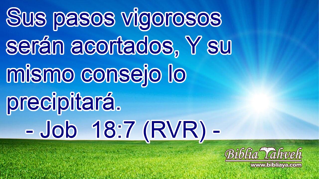 Sus pasos vigorosos serán acortados, Y su mismo consejo lo precipitará.