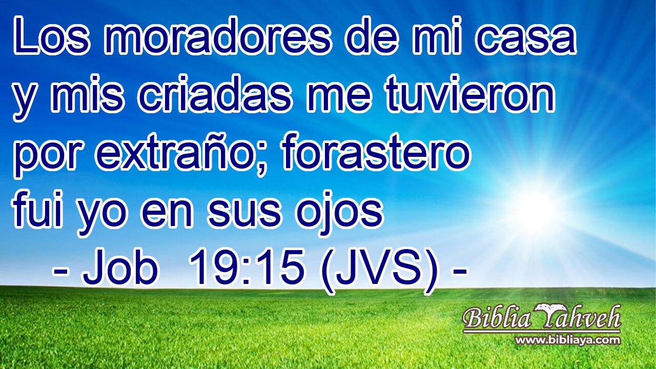 Los moradores de mi casa y mis criadas me tuvieron por extraño; forastero fui yo en sus ojos