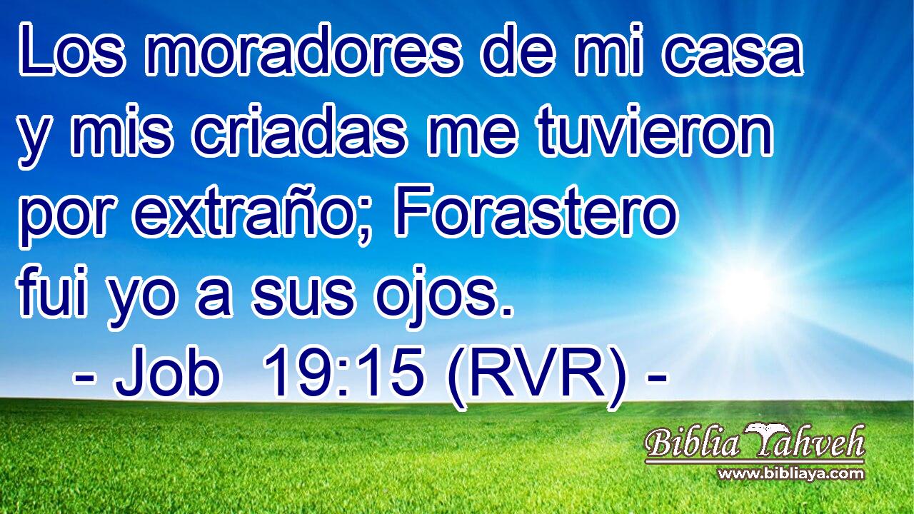 Los moradores de mi casa y mis criadas me tuvieron por extraño; Forastero fui yo a sus ojos.