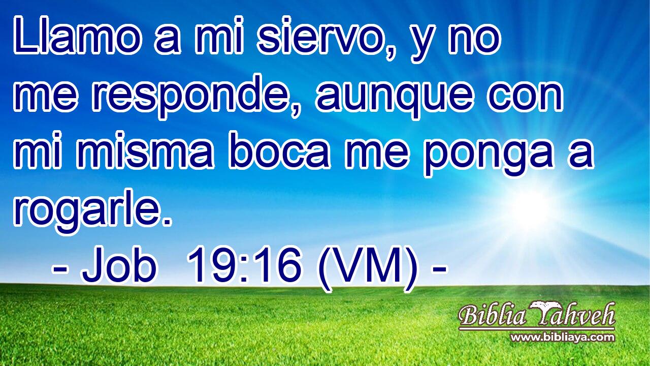  Llamo a mi siervo, y no me responde, aunque con mi misma boca me ponga a rogarle. 