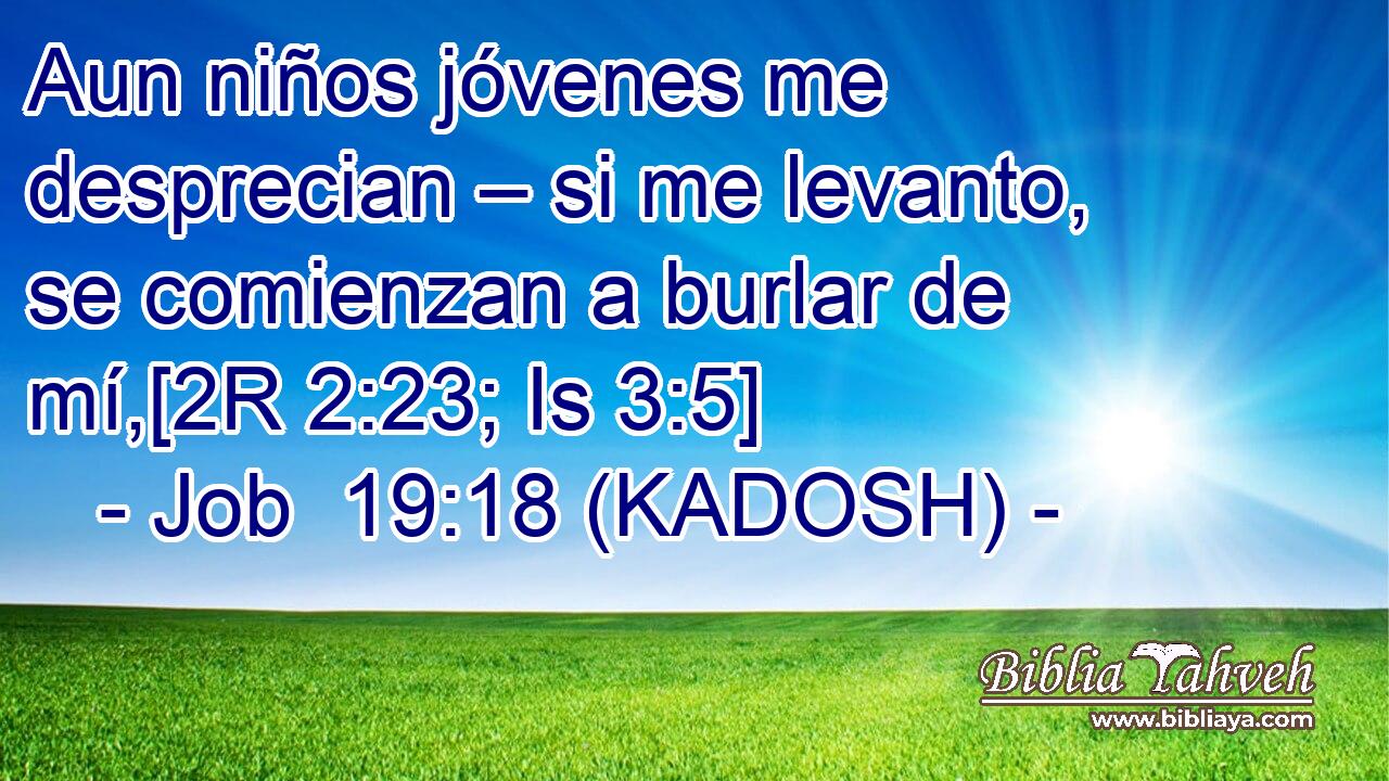  Aun niños jóvenes me desprecian – si me levanto, se comienzan a burlar de mí,[2R 2:23; Is 3:5] 