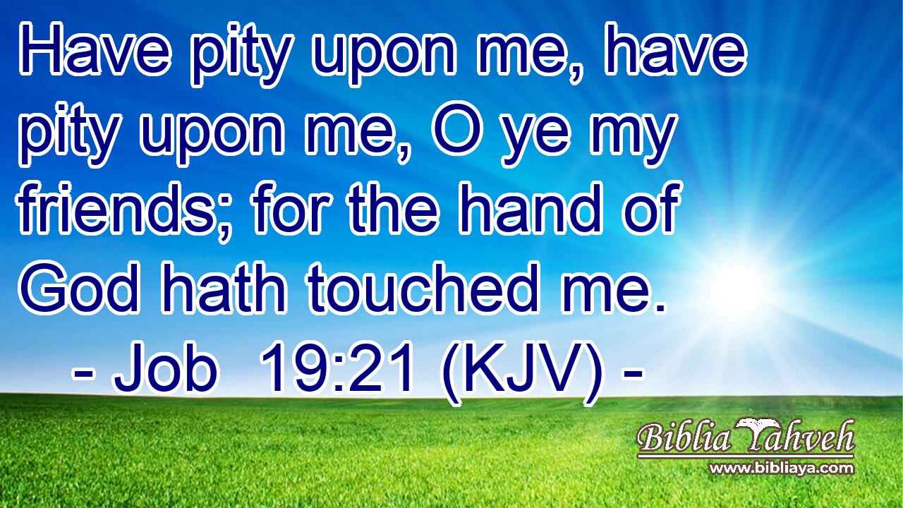 Have pity upon me, have pity upon me, O ye my friends; for the hand of God hath touched me.